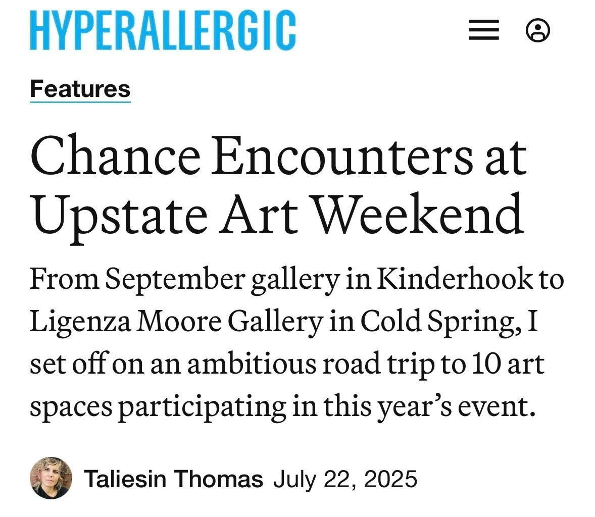 Chance Encounters at Upstate Art Weekend