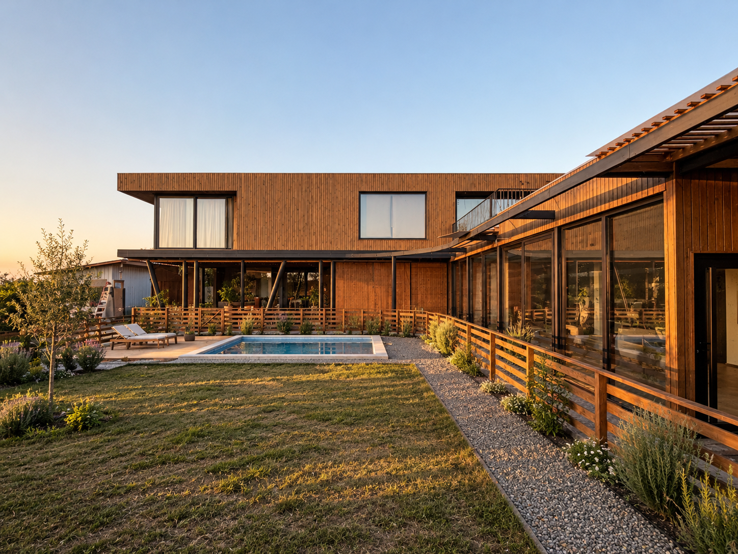 Casa moderna de madera al atardecer-2.png