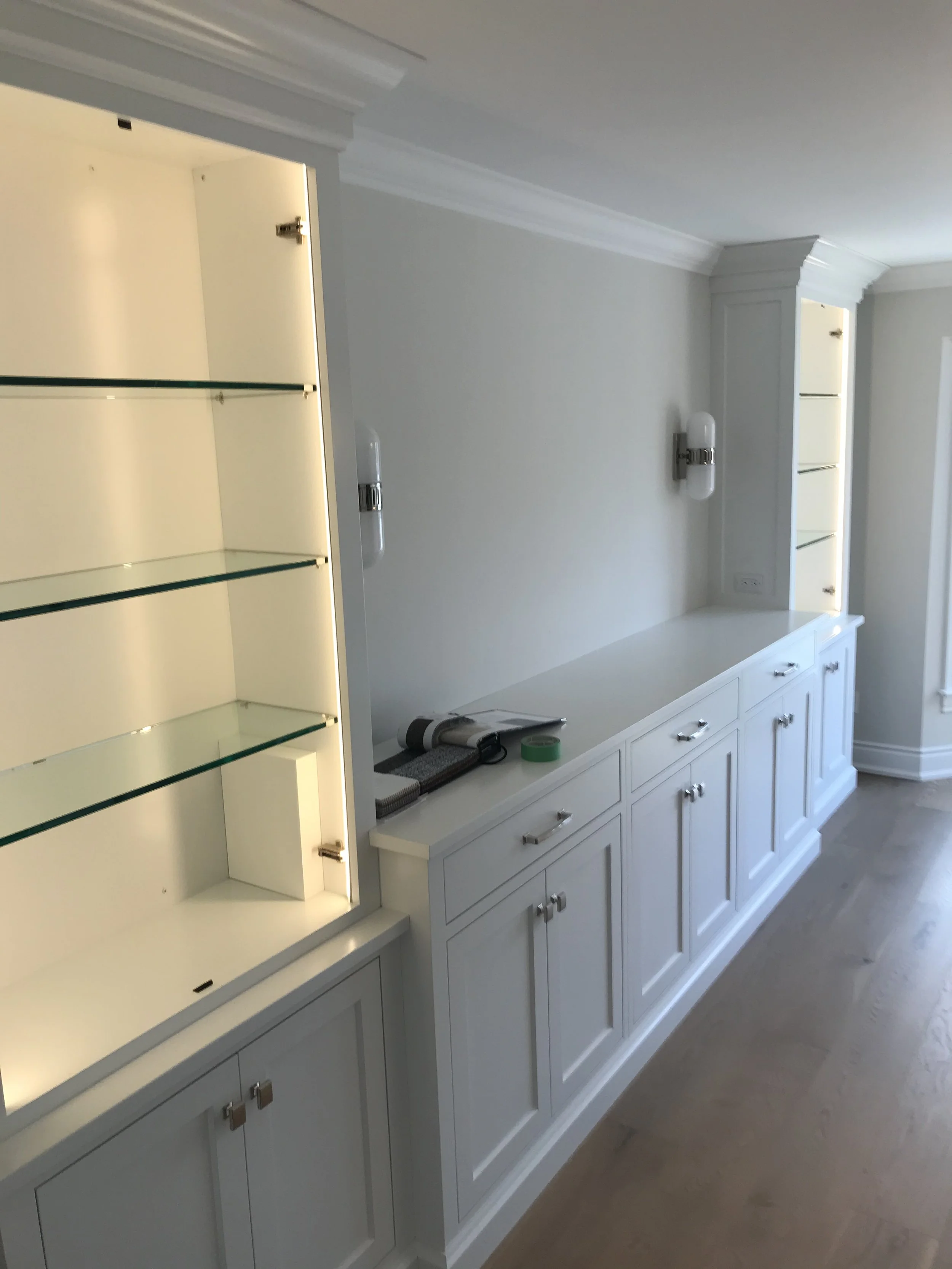 Cabinets with Display lighting.