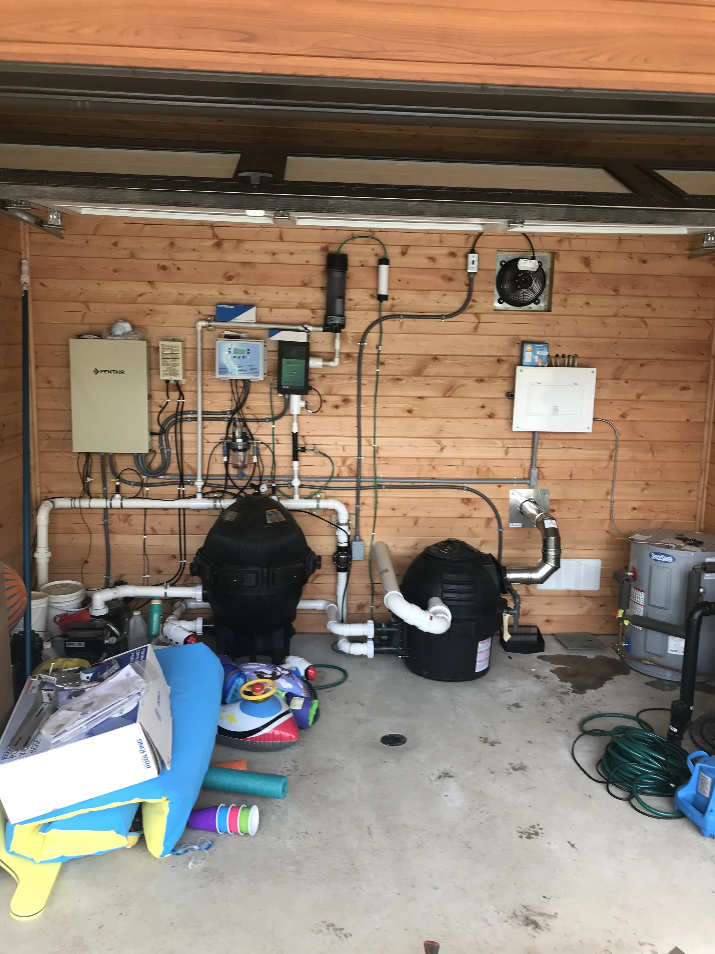 Pool house electrical panels.