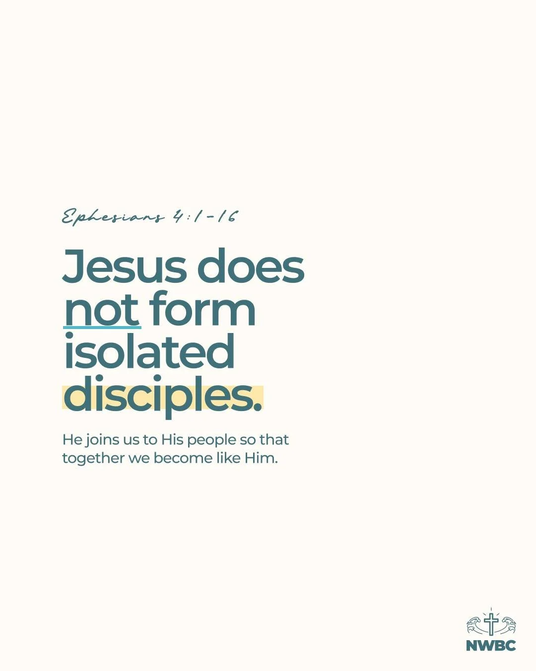Jesus does not form isolated disciples. He joins us to His people so that together we become like Him.

This week in Deep Discipleship, we walked through Ephesians 4:1-16, three shifts every disciple is called to:

Stop dividing. Unity isn't somethin