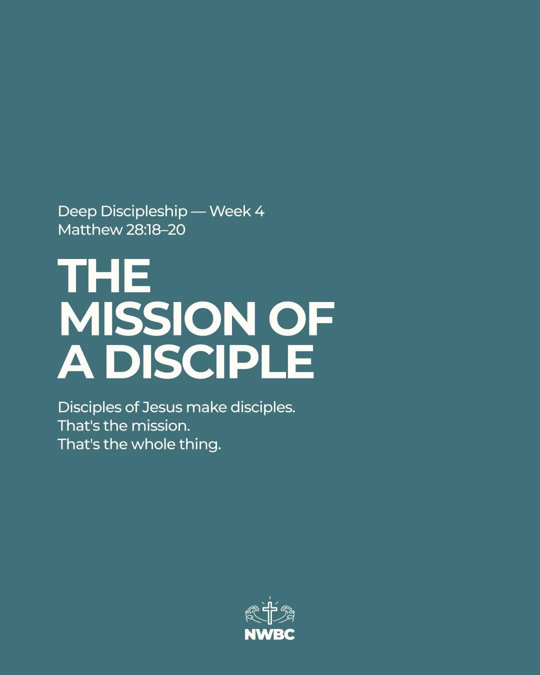 Disciples of Jesus make disciples. That's the mission.
Not a platform. Not a mission trip. Not a thousand followers. Just one name; a daughter, a brother, a neighbor, the guy you golf with every week.

The question isn't Can I do this? It's who has G