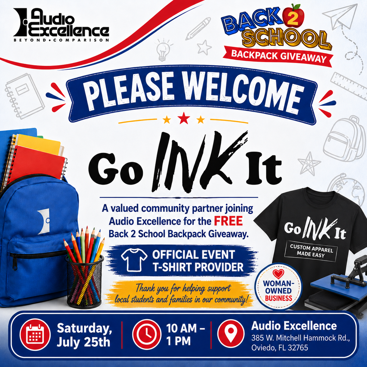 AE Backpack Go Ink It Welcome