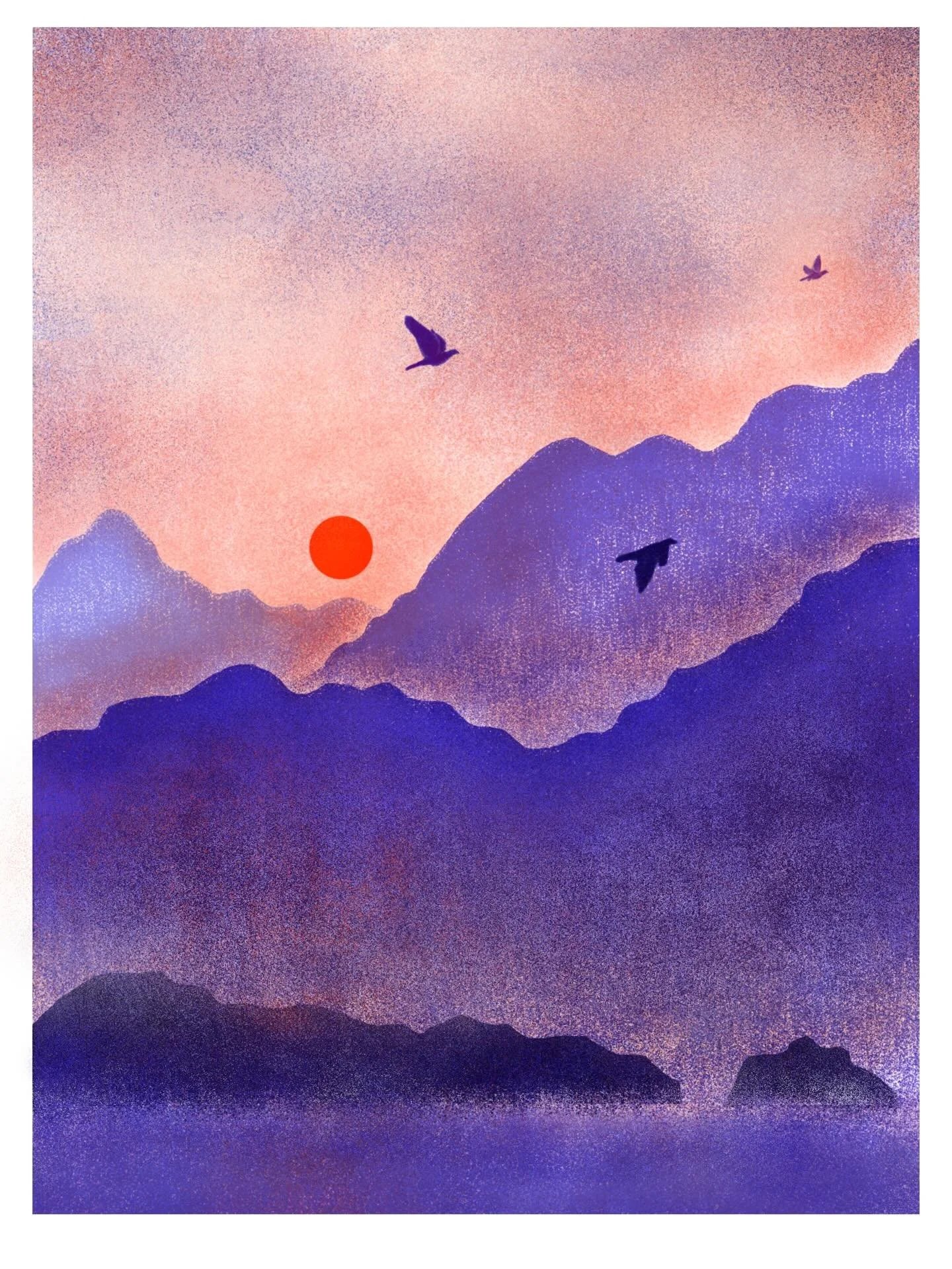I am submitting my favourite risoprint &lsquo;Hebridean Sunset&rsquo; to the @slowdownstudio art print call out ❤️

#slowdownprint2026