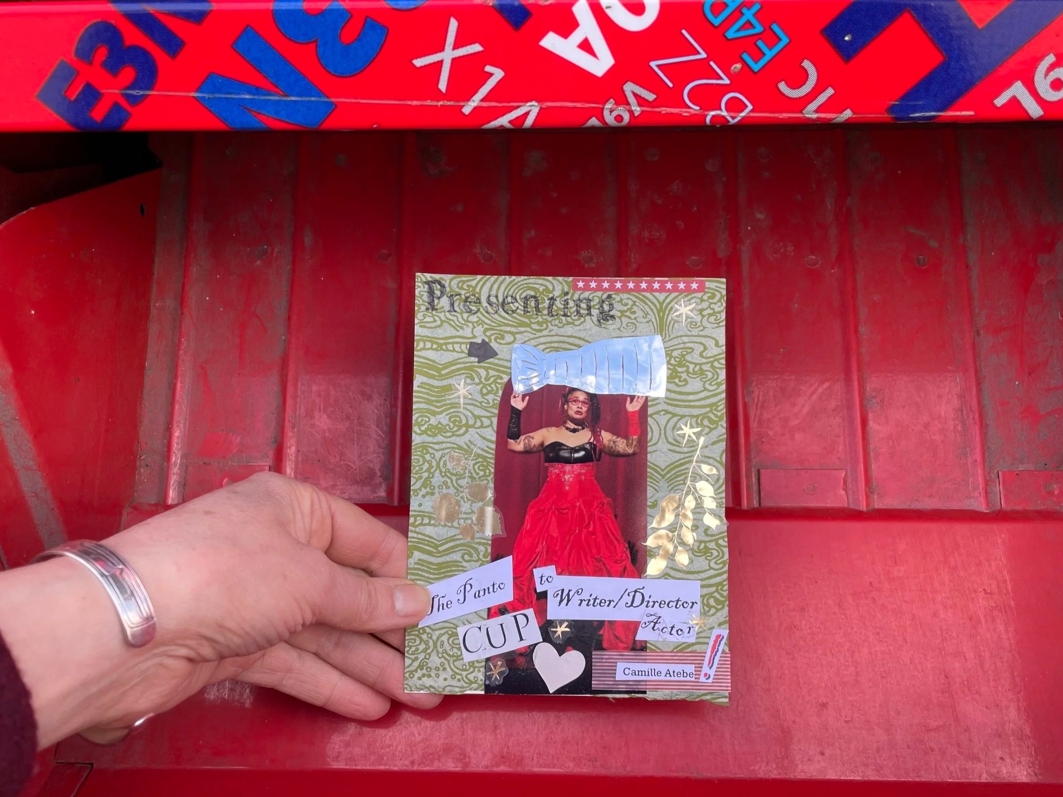 Thank you artist postcard to Camille Atebe