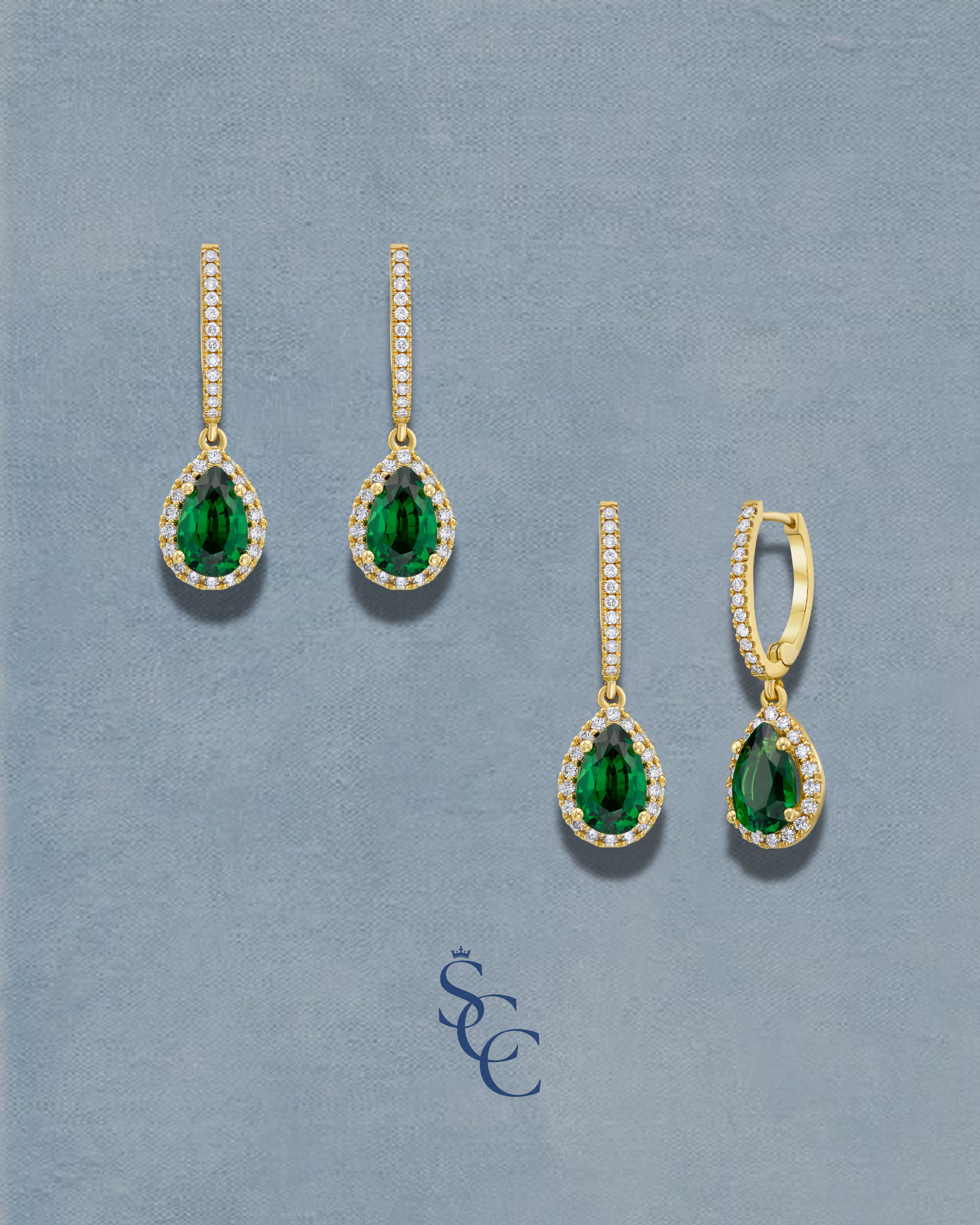 Tsavorite Halo Drops