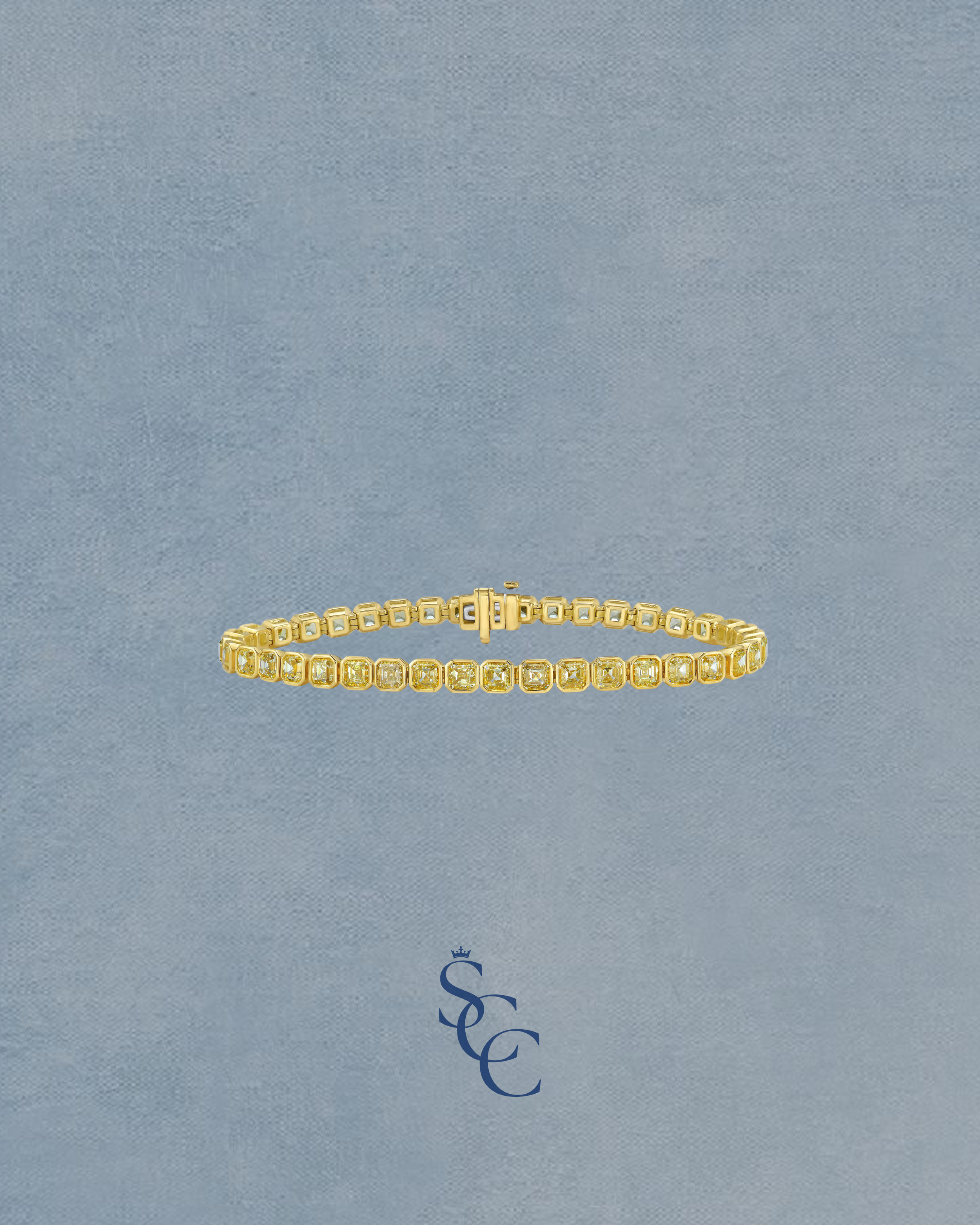 Yellow Asscher Tennis Bracelet