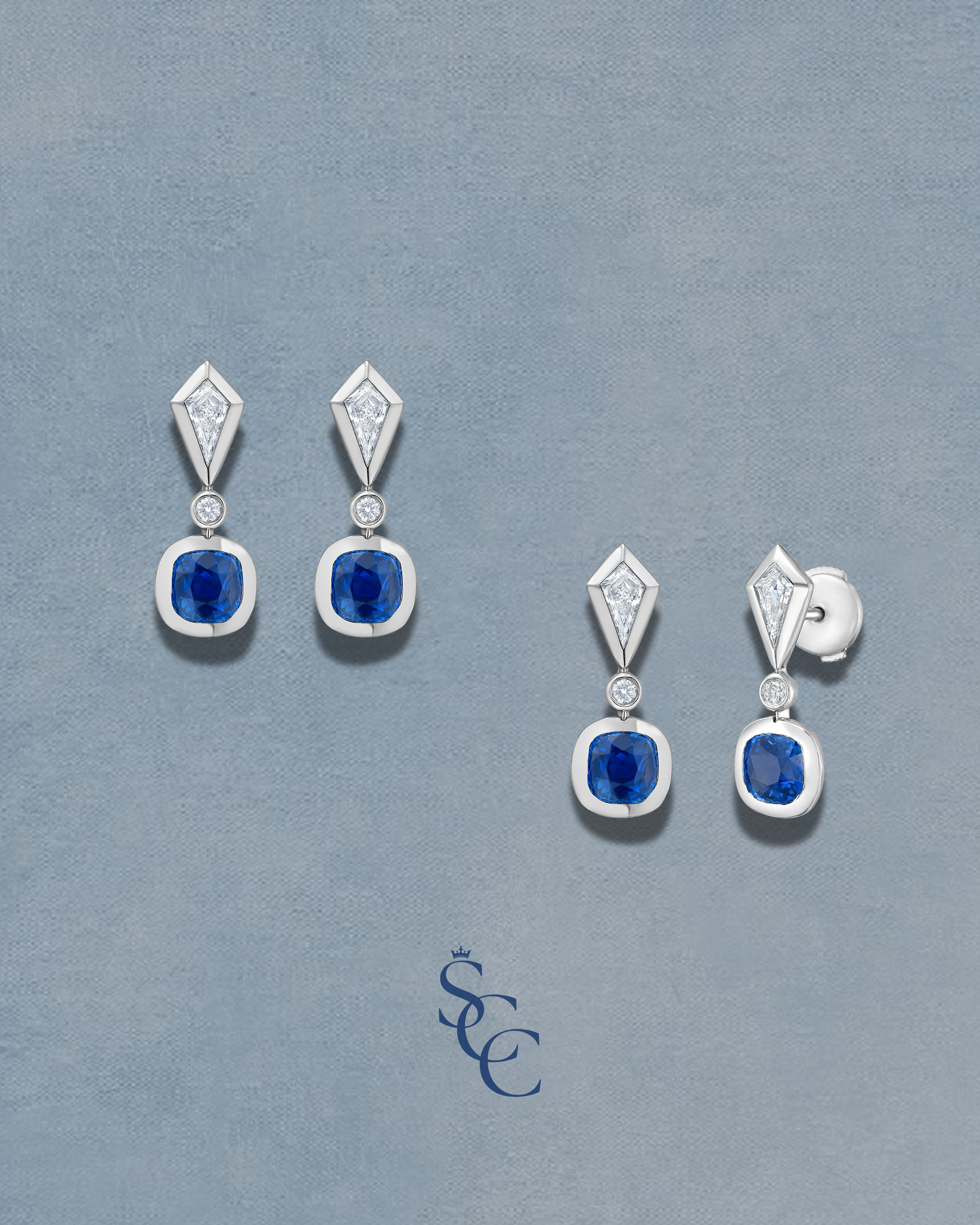 Blue Sapphire Kite Drops
