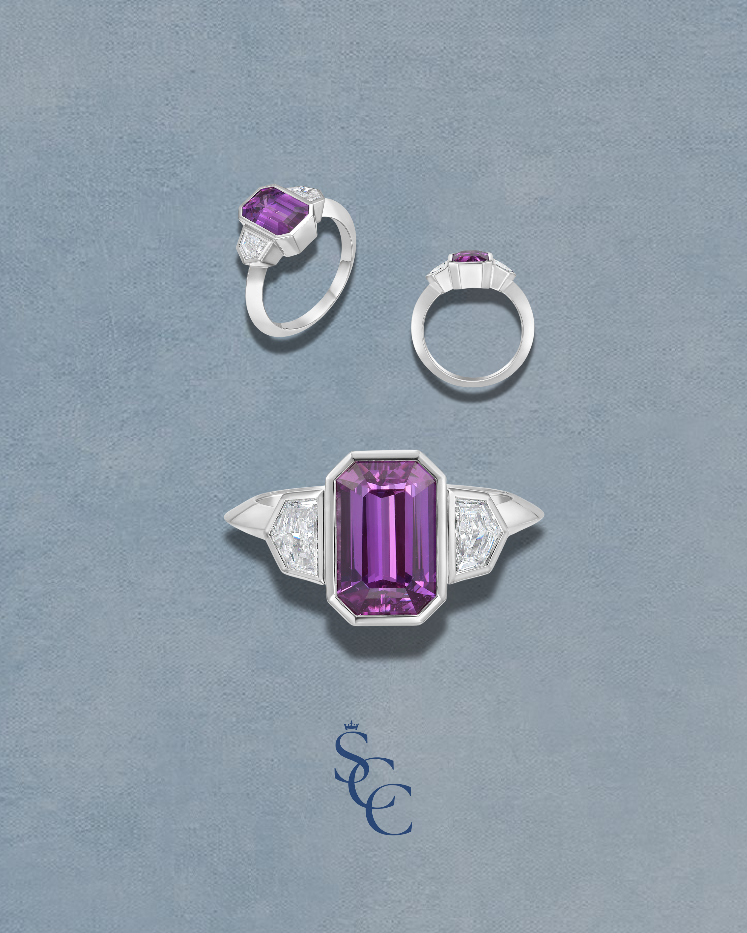 Principessa Pink Sapphire 3 Stone