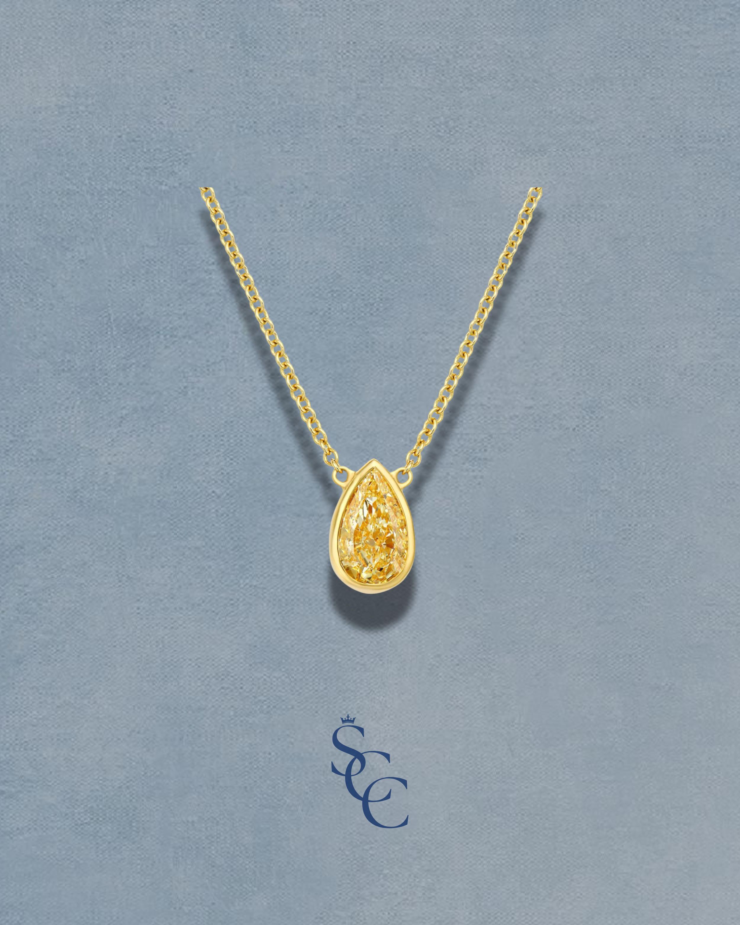 Pear Diamond Bezel Pendant