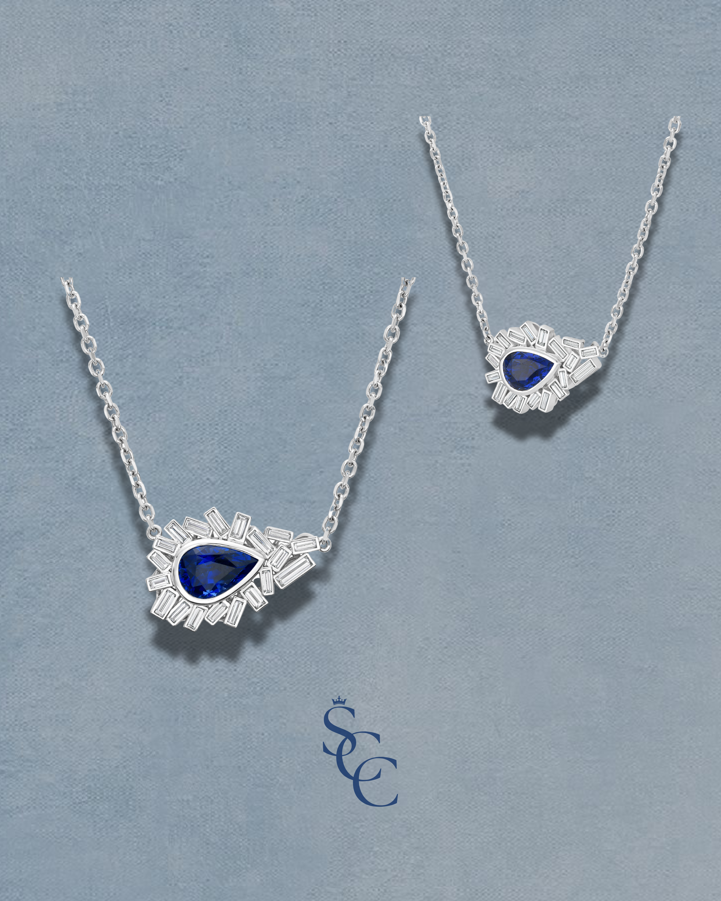 Blue Sapphire Confetti Pendant