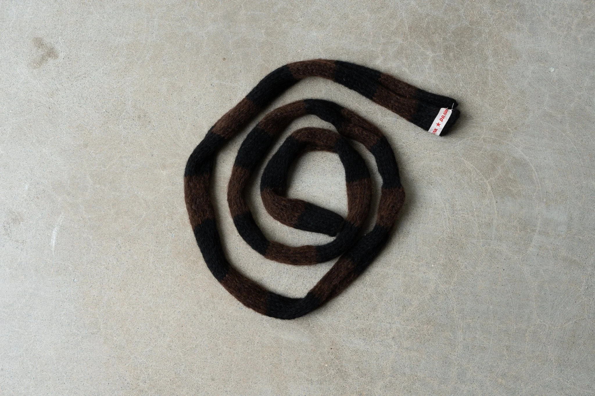 brown & black skinny scarf