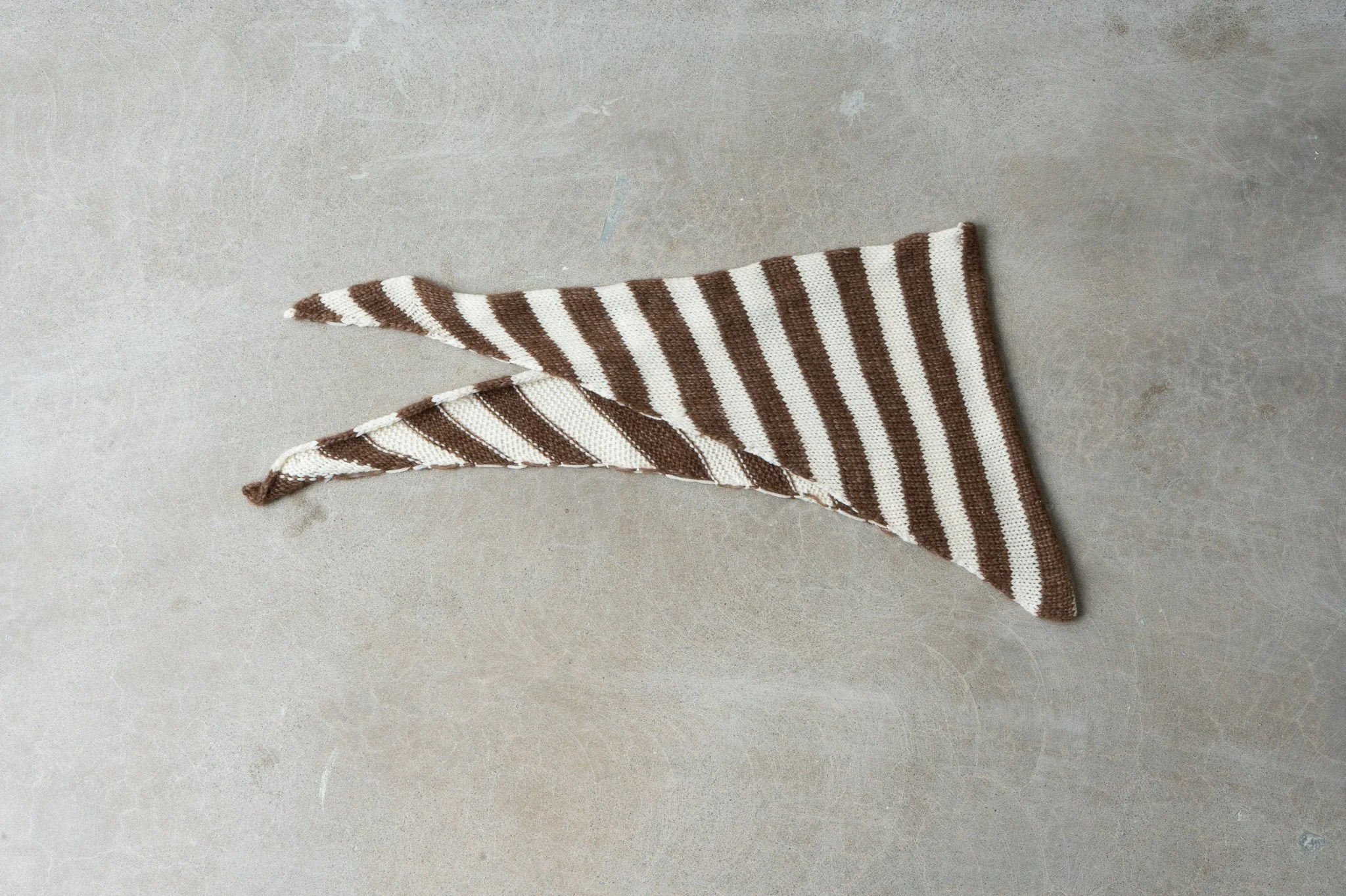 brown & cream triangle scarf