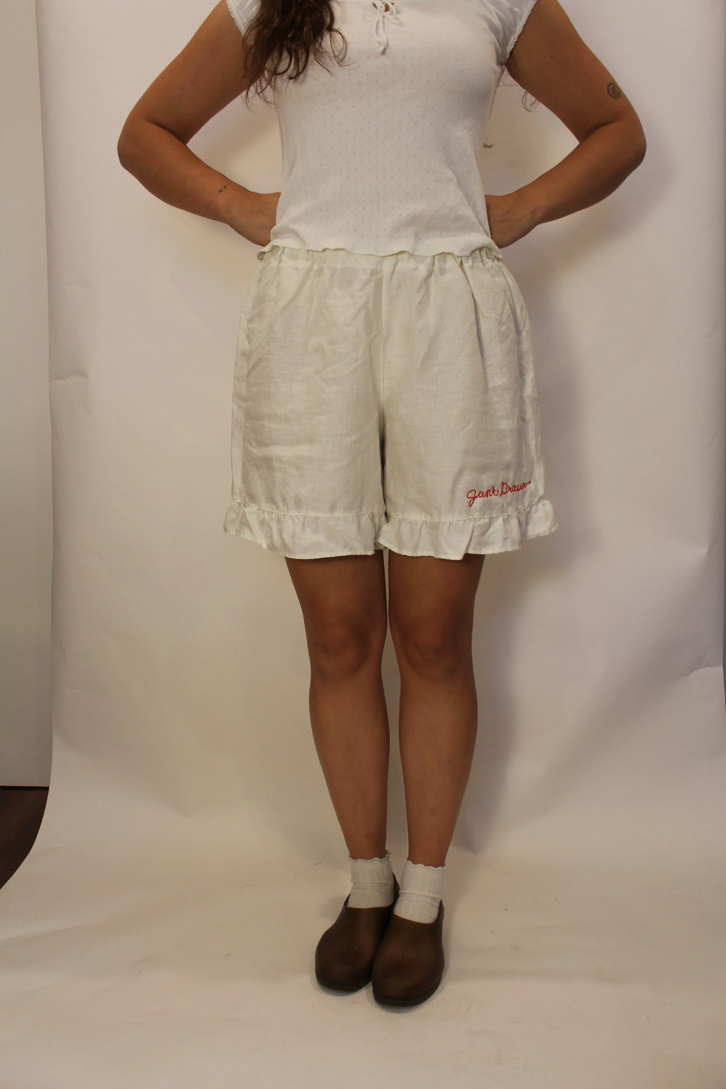 flutter shorts | white