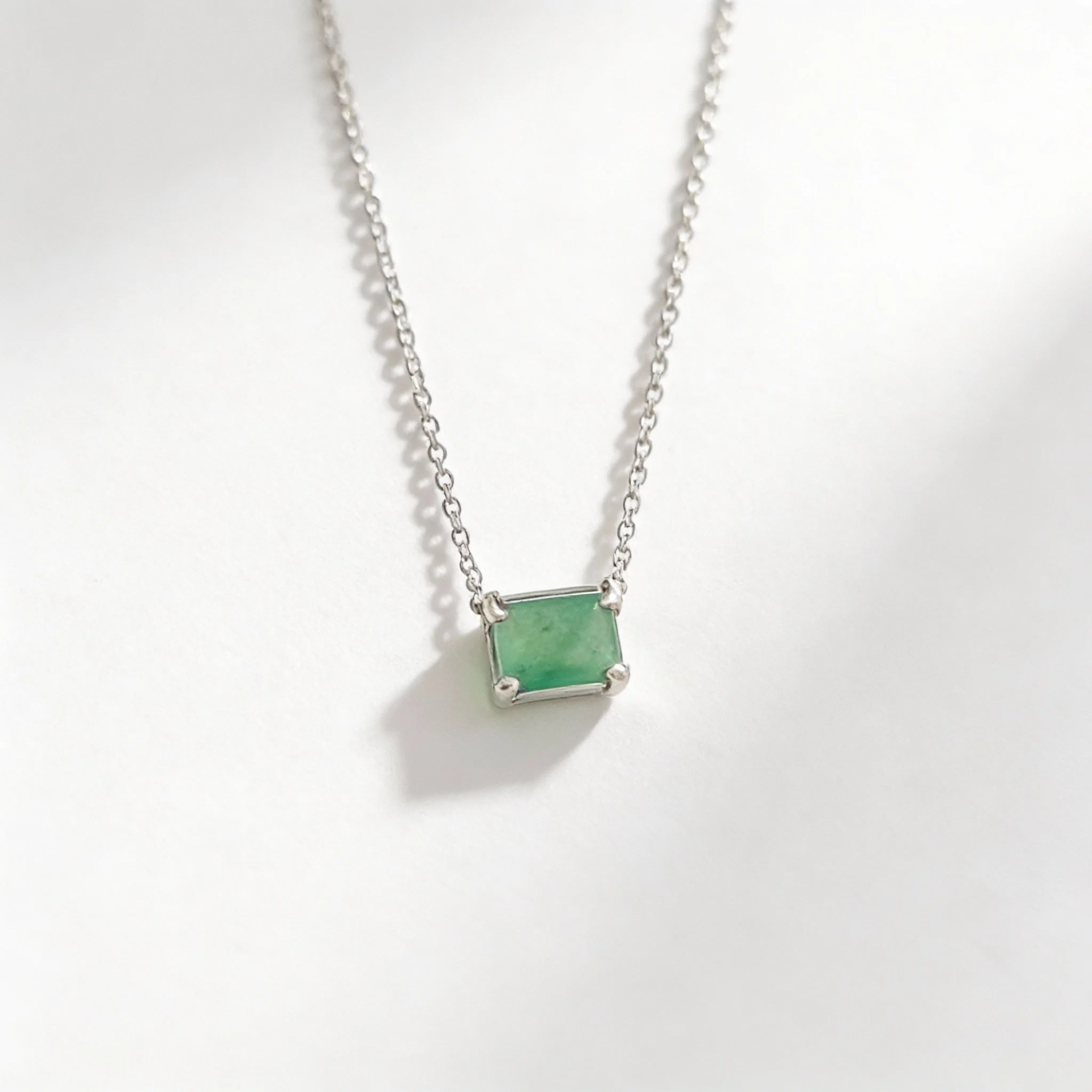 Silver Emerald Necklace