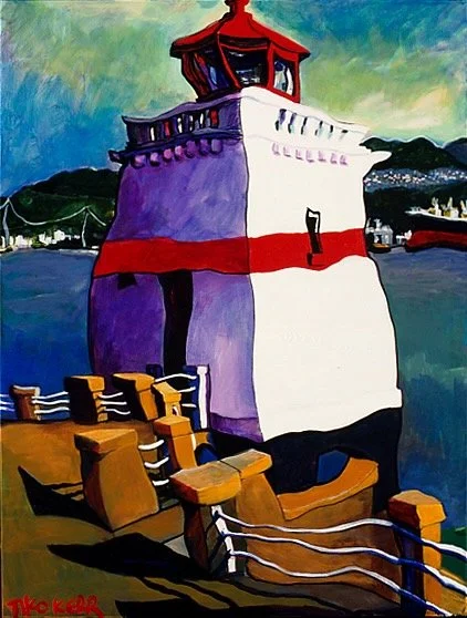 Morning Beacon, acrylic on canvas, 40 x 30 inches, 1997