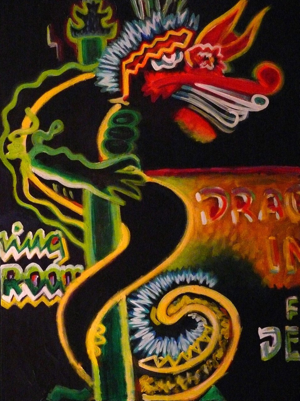 Enter The Dragon (Free Delivery), acrylic on canvas, 48 x 36 inches, 2010