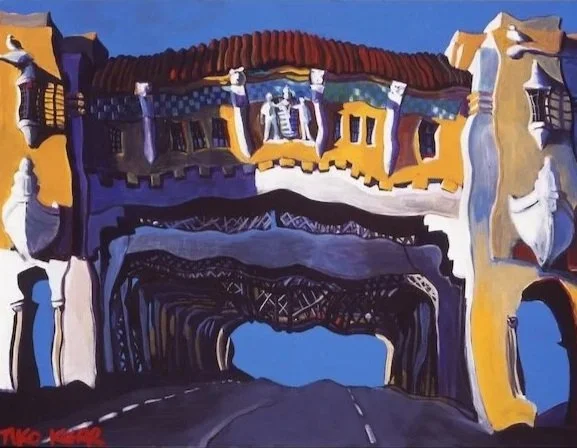 City Of Lions, acrylic on canvas, 30 x 40 inches, 1996