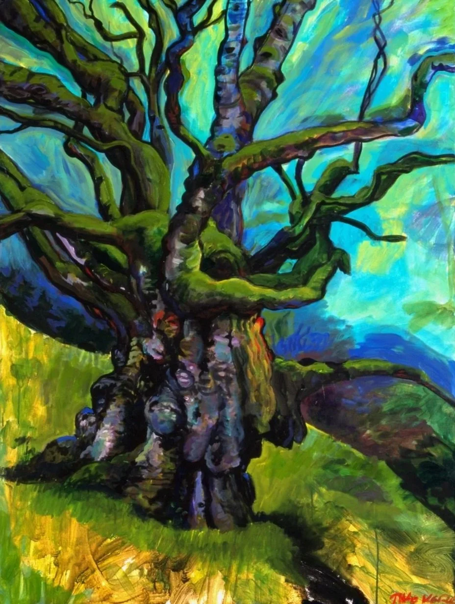 Great Elm (Skedans), acrylic on canvas. 48 x 36 inches, 2002