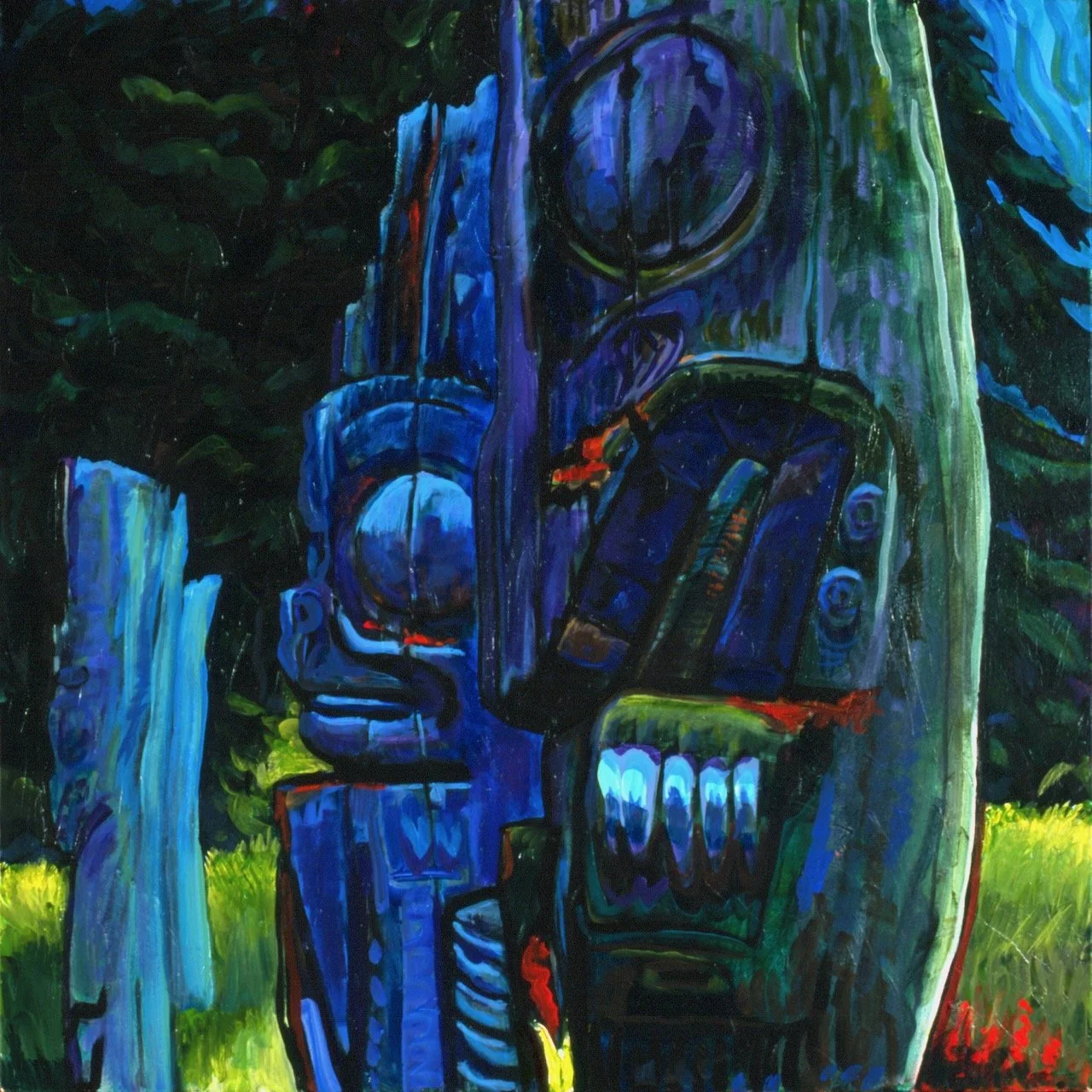 Final Guardians, acrylic on canvas. 36 x 36 inches, 2002