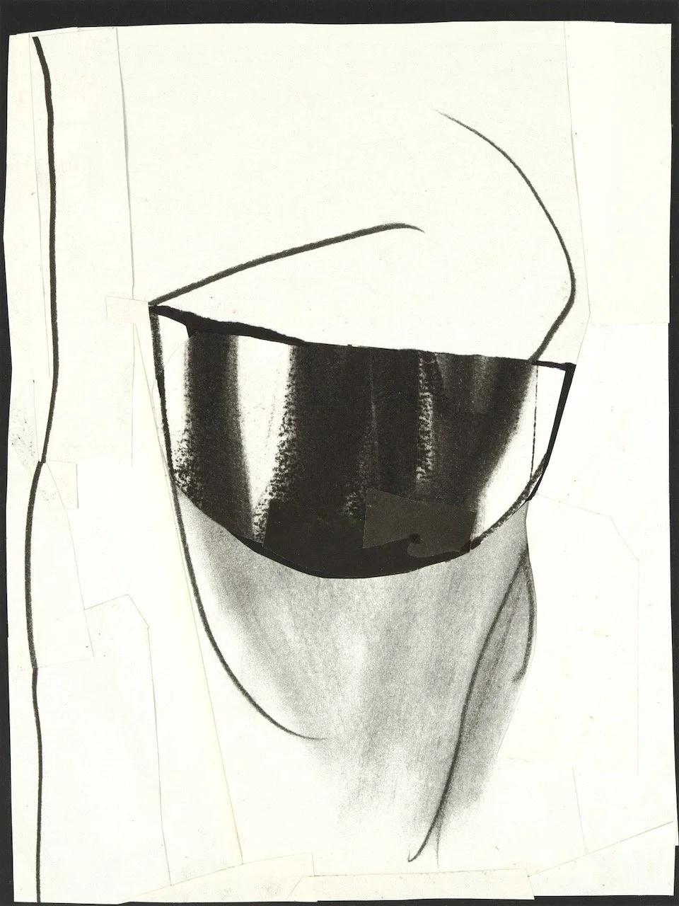 Octet #1 Paper collage and drawing 19” X 16” framed 2023