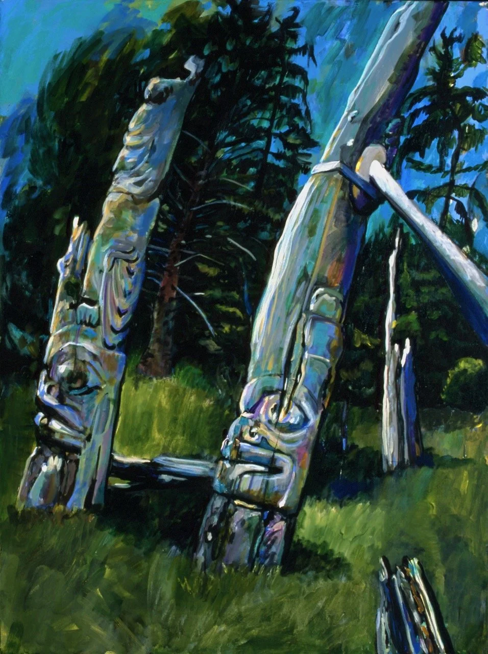 The Leaning, acrylic on canvas, 48 x 36 inches, 2002