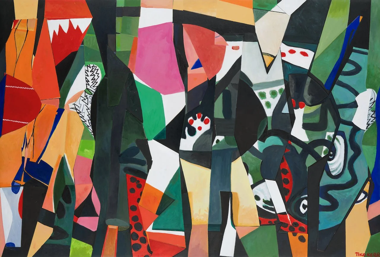 Homeland Vigil, acrylic paint, archival ink and marker drawing on canvas on coroplast, 54 x 28 inches, 2026