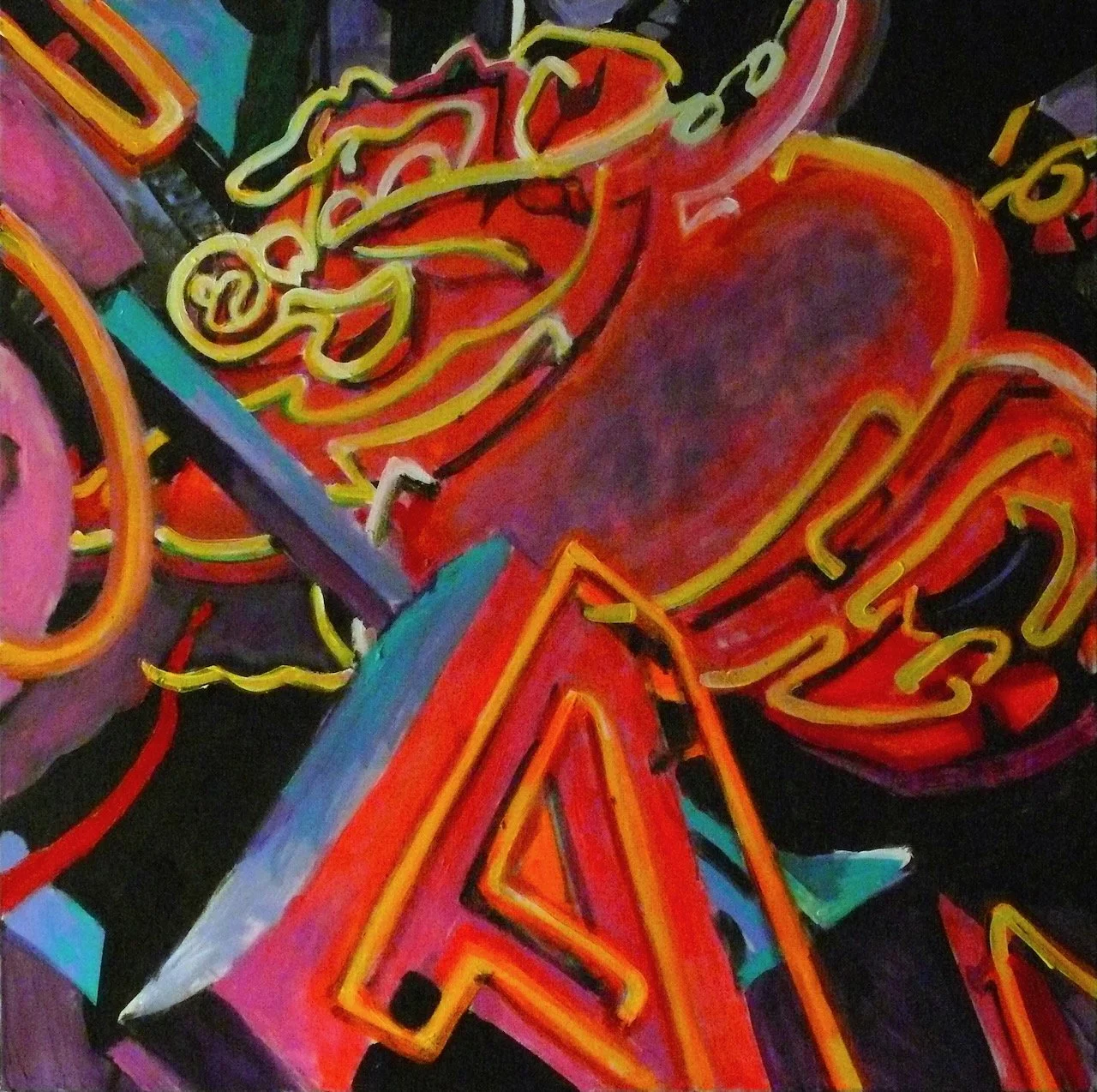 Pigs Can Fly, acrylic on canvas, 48 x 48 inches, 2010