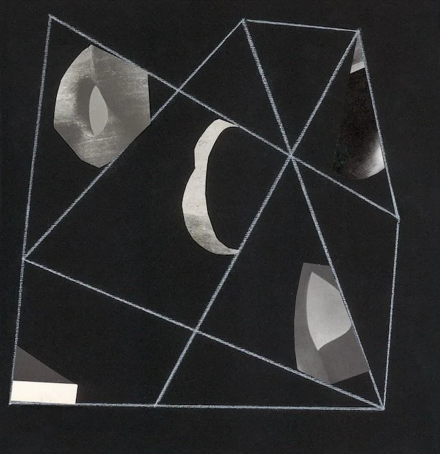 String Theory #1, 11.75 x 11.25 inches, paper collage, 2018