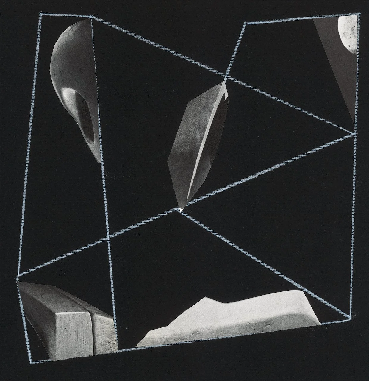 String Theory #2, paper collage, 11.75 x 11.25, 2019