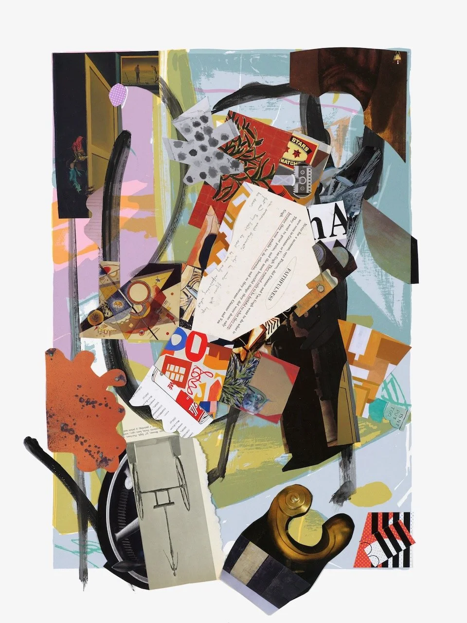 A Year of Kindness, March, 30 x 22 inches, acrylic, paper collage on lithograph, 2019 