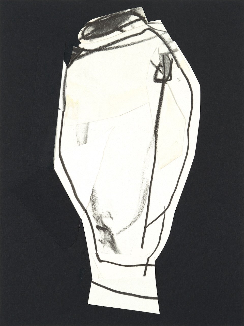Octet #4 Paper collage and drawing 19” X 16” framed 2023