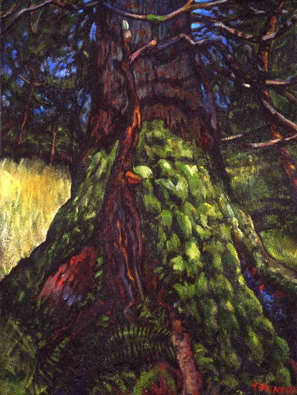 Off Cumshewa, acrylic and sand on canvas, 40 x 30 inches, 2002