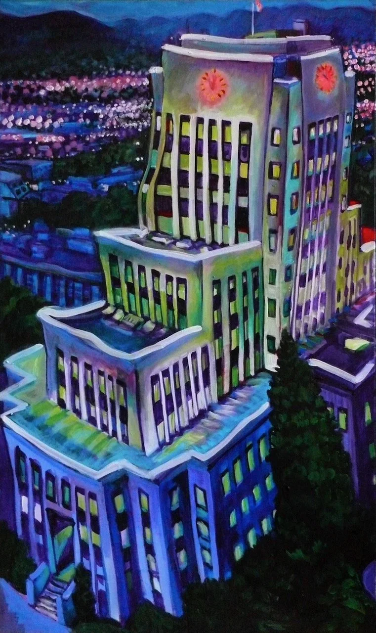 City of Grace (City Hall), acrylic on canvas, 60 x 36 inches, 2010