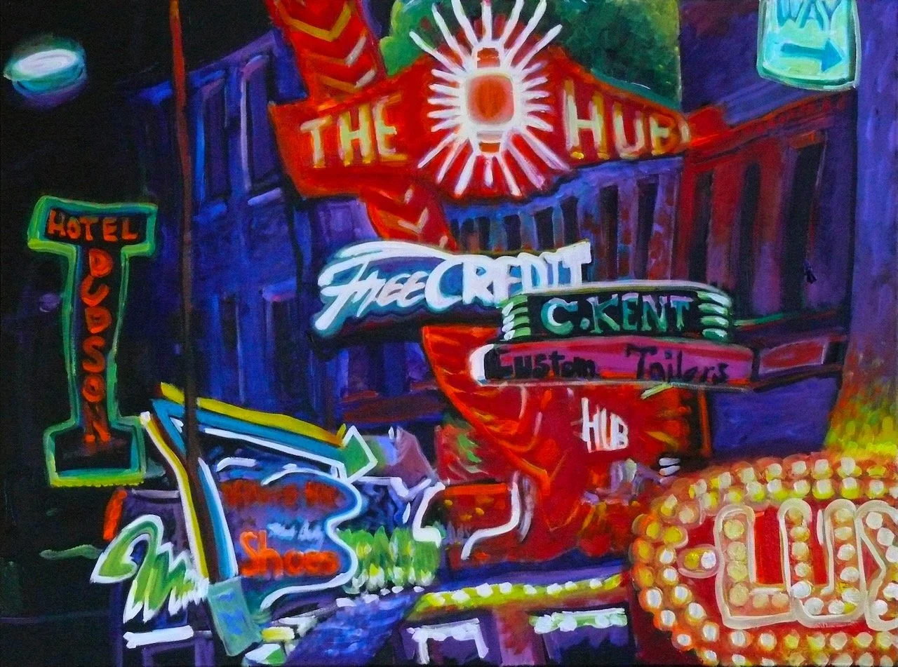 Hastings Street Hub, acrylic on canvas, 30 x 40 inches, 2010