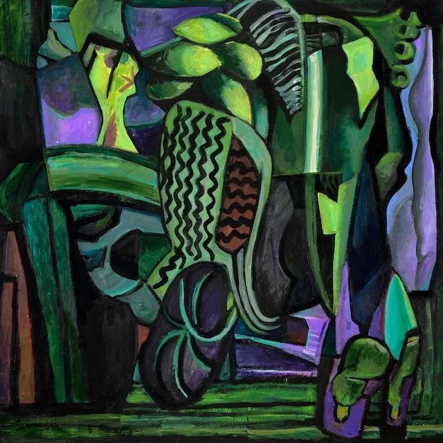 Night Moves, 48 x 48 inches, oil and acrylic on canvas, 2018