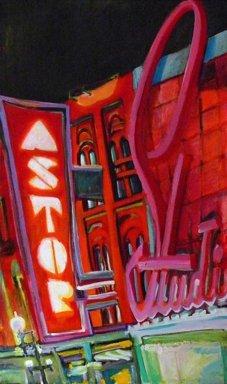 Late Show at the Studio, acrylic on canvas, 60 x 36 inches, 2010
