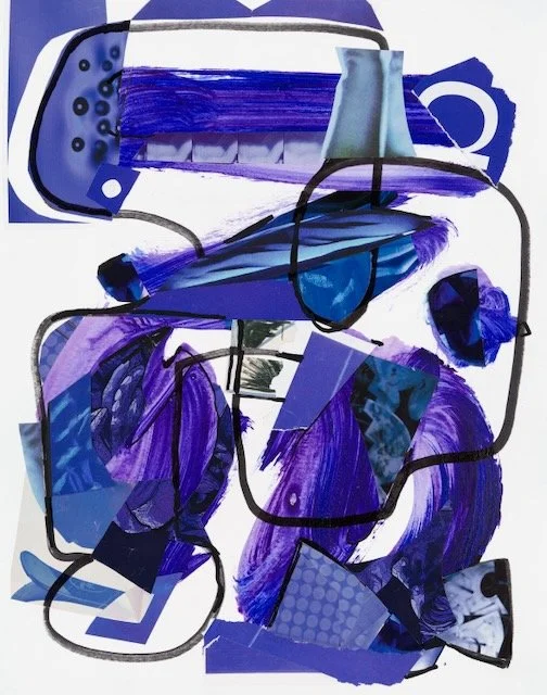 Danse Sacree (Violet), acrylic, marker drawing and paper collage on water colour paper, 14 x 11 inches, 2026