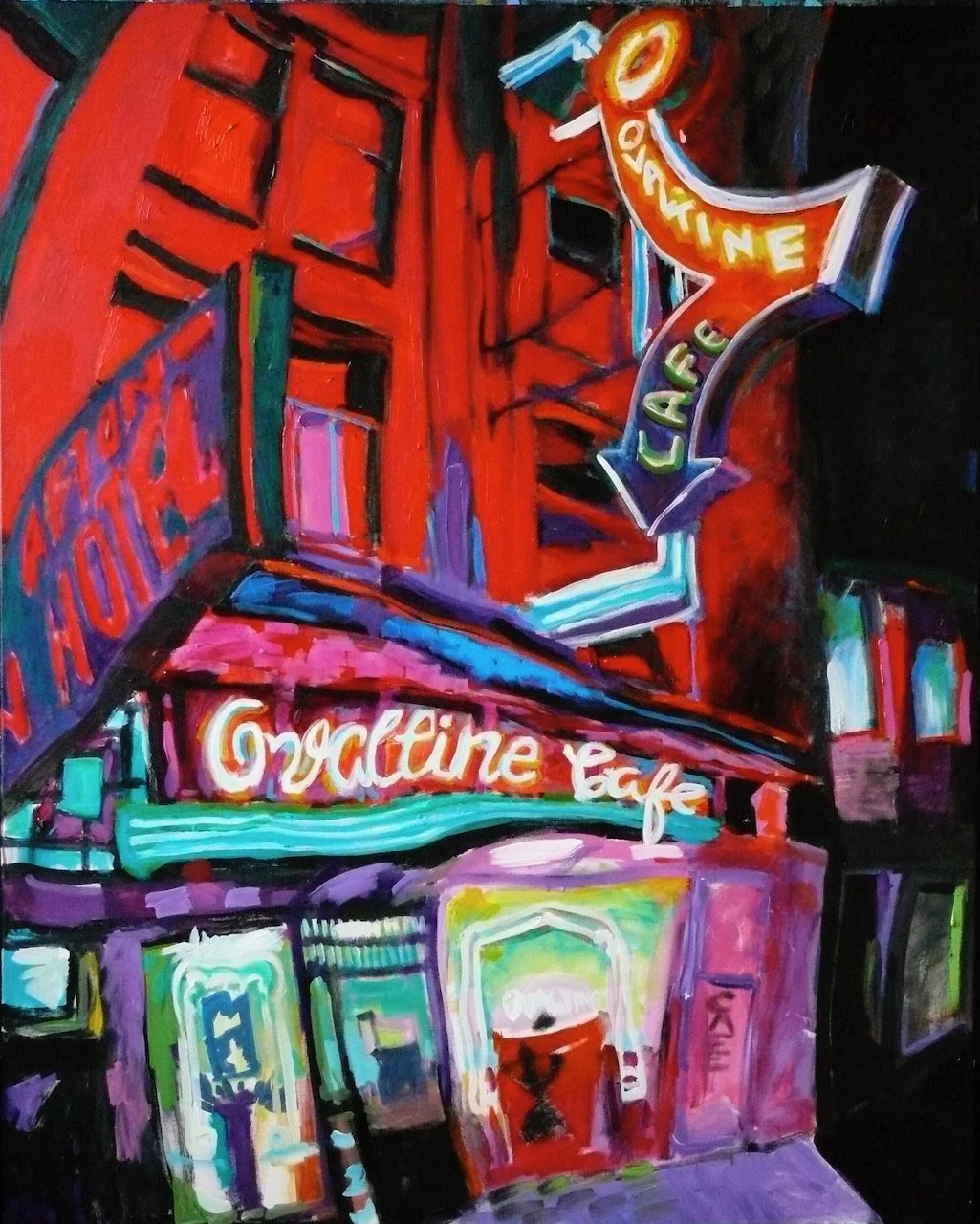 Midnight Cafe, acrylic on canvas, 60 x 48 inches, 2010