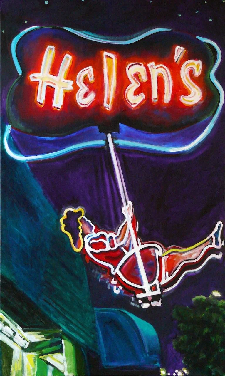 Girl on a Swing (Helen's), acrylic on canvas, 60 x 36 inches, 2010