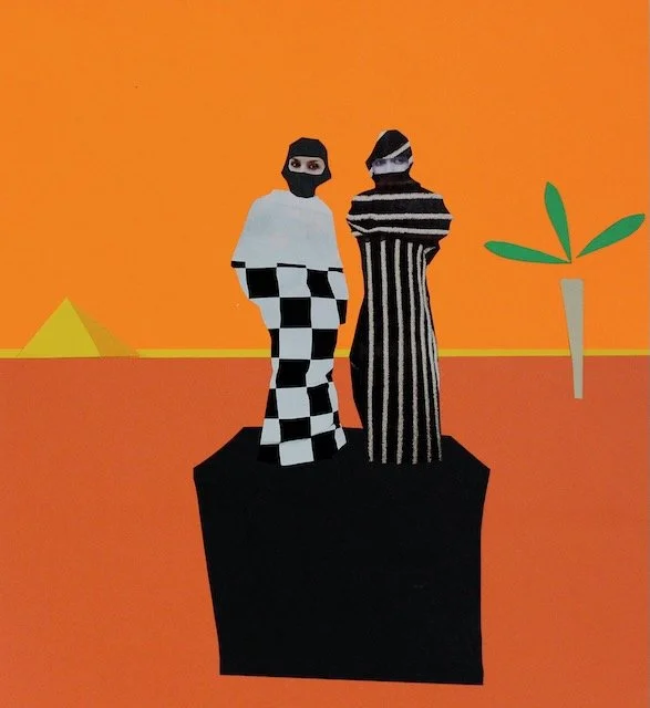 Alexandra Duet, paper collage 17.25 x 17.25 inches, 2016