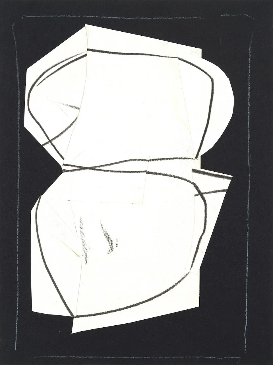 Octet #8 Paper collage and drawing 19” X 16” framed 2023
