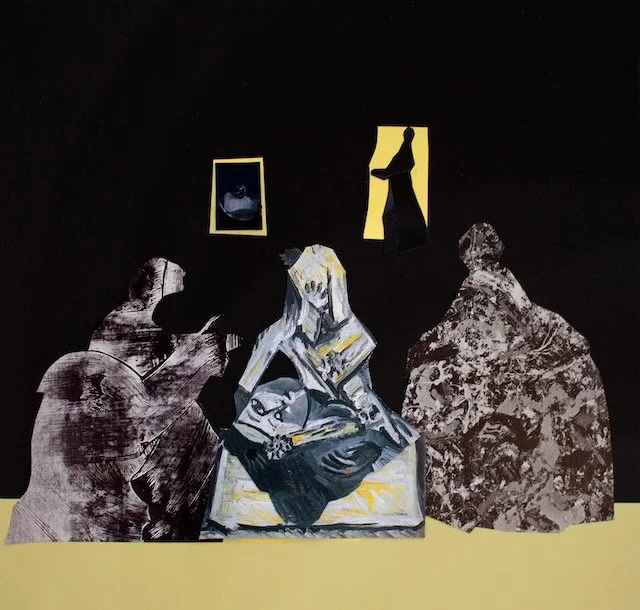 Las Meninas (Infanta), paper collage, 11.75 x 10.75 inches, 2016