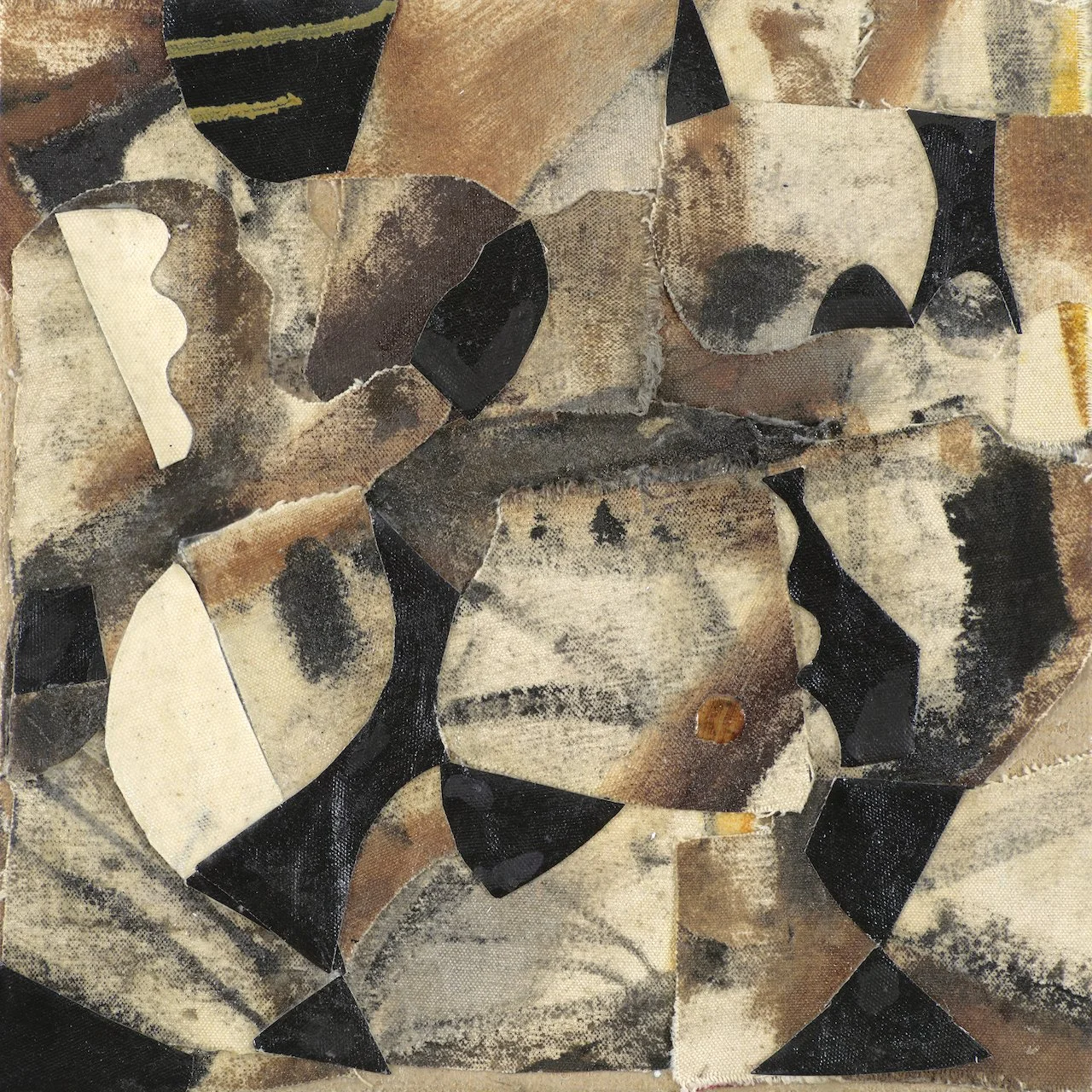 Sand Coloured Abstraction, acrylic on canvas collage, 12 x 12 inches, 2019
