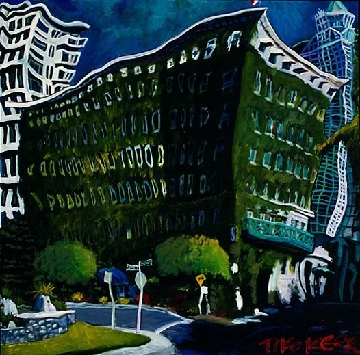 As Sylvia Sits, acrylic on canvas, 36 x 36 inches, 1998