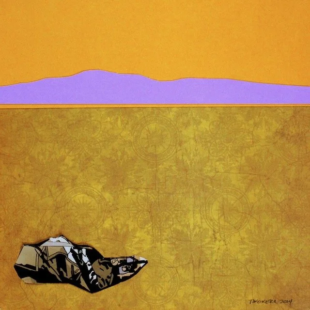 The Forgotten, paper collage, 12 x 12 inches, 2025
