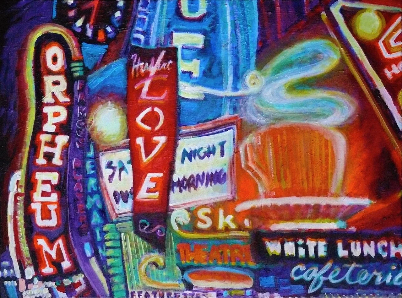 Granville Street Lullaby, acrylic on canvas, 30 x 40 inches, 2010