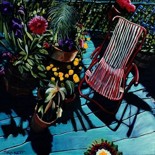 The Spring Warms, acrylic on canvas, 44 x 44 inches, 1994