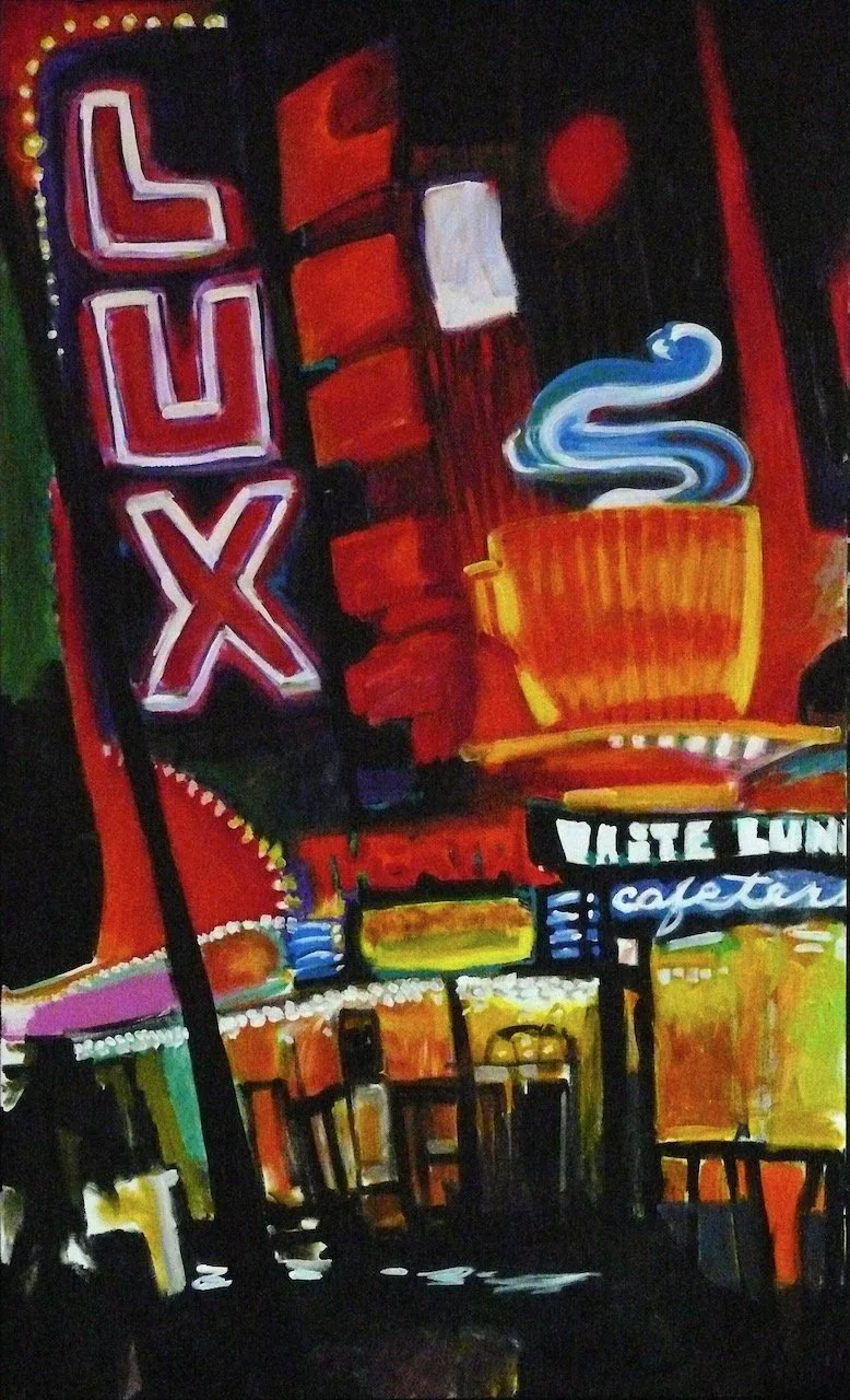 Lux (White Lunch), acrylic on canvas, 60 x 36 inches, 2010