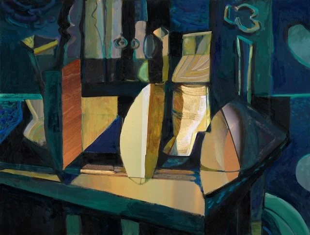 Table of Solace, 36 x 47.5 inches, oil and inkjet on canvas, 2019